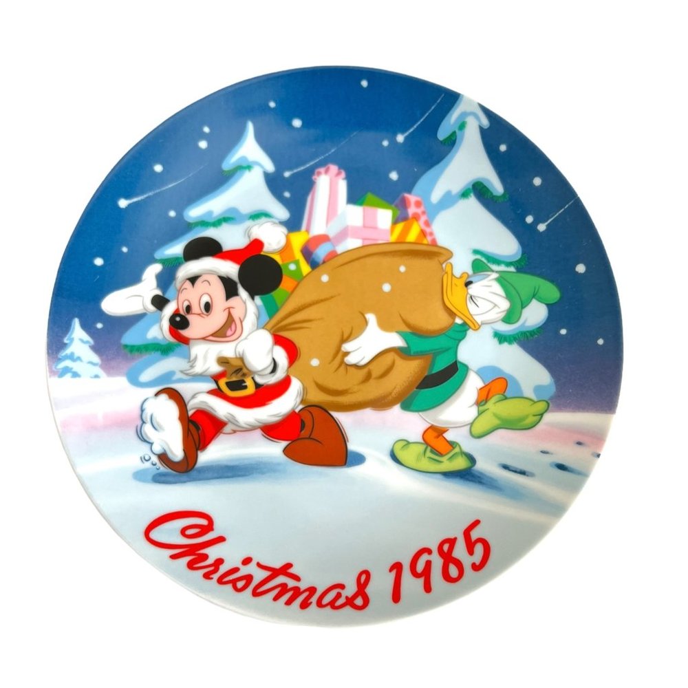 Walt Disney Mickey Mouse And Donald Duck Christmas 1985 Plate